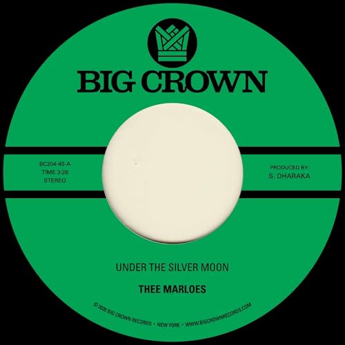 Green vinyl record label with black text: "Big Crown" and "Thee Marloes".
