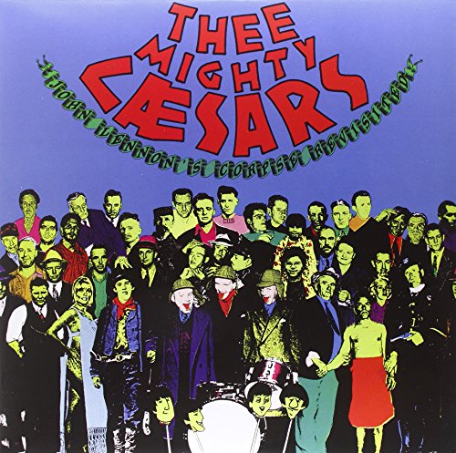 Album cover with colorful, cartoonish crowd and bold red text.