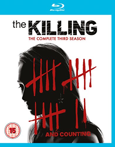 "The Killing season 3 Blu-ray cover featuring a woman's silhouette with tally marks."