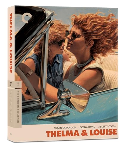 Thelma & Louise" 4K Blu-ray cover featuring Susan Sarandon and Geena Davis in a car.