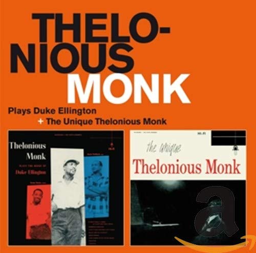 CD cover featuring Thelonious Monk album art with bold text on an orange background.