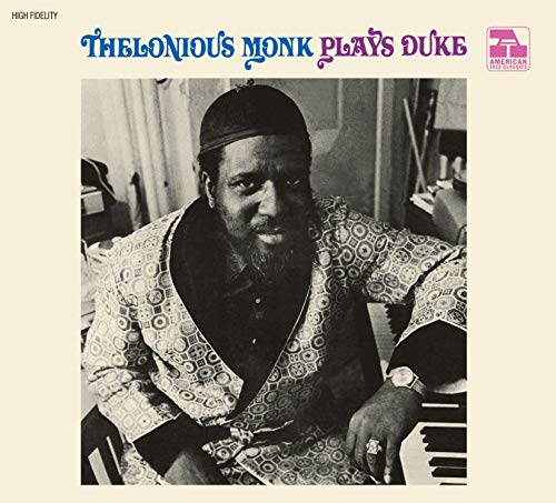 Album cover with Thelonious Monk sitting at a piano, wearing a patterned robe.