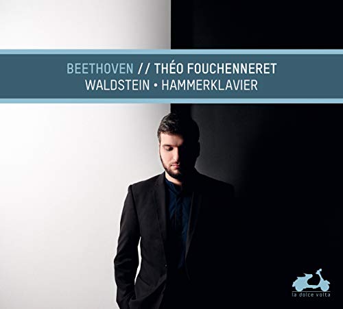 CD cover featuring pianist Théo Fouchenneret in a dark studio portrait.