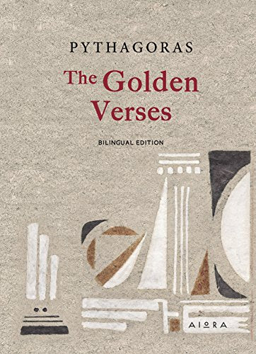 Book cover: "The Golden Verses" by Pythagoras, with Greek column design.