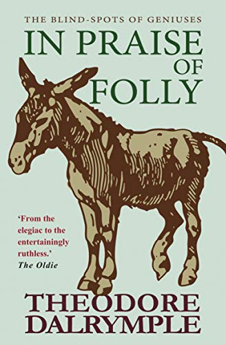 Book cover: "In Praise of Folly" with a drawing of a donkey.