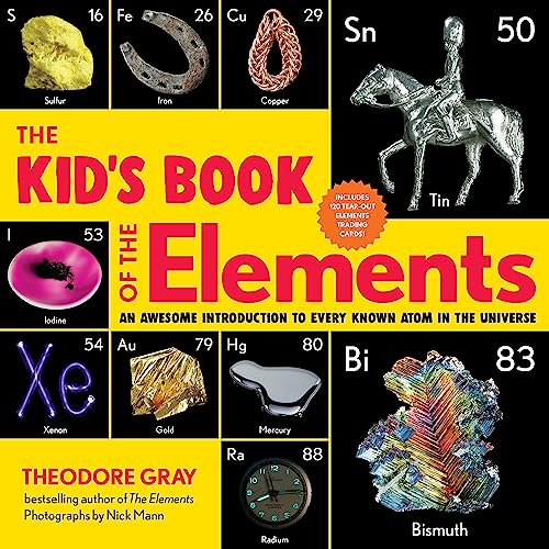 Book cover featuring colorful images of chemical elements and their symbols.