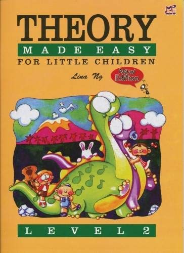 Theory Made Easy for Little Children Level 2 music book cover with cartoon dinosaur.