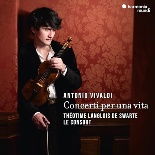 Young violinist Théotime Langlois de Swarte holding a violin, album cover.