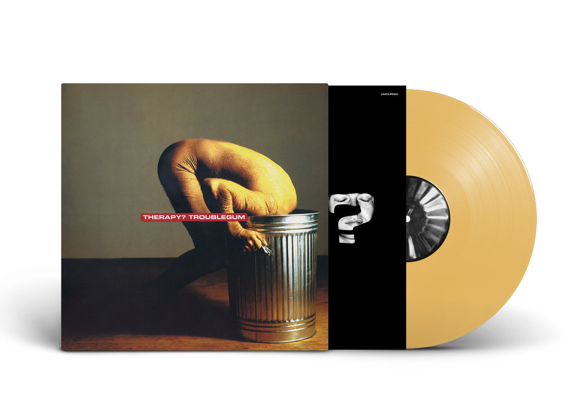 Troublegum" vinyl record with cover art of a figure in a trashcan.