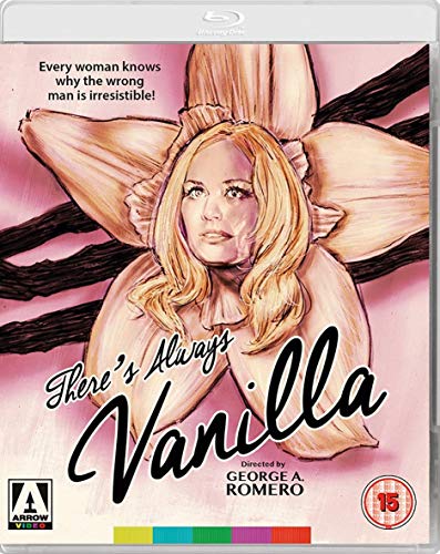Blu-ray cover art featuring a blonde woman centered inside a large vanilla flower.