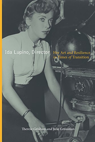 Ida Lupino at a film projector, book cover with title and authors.