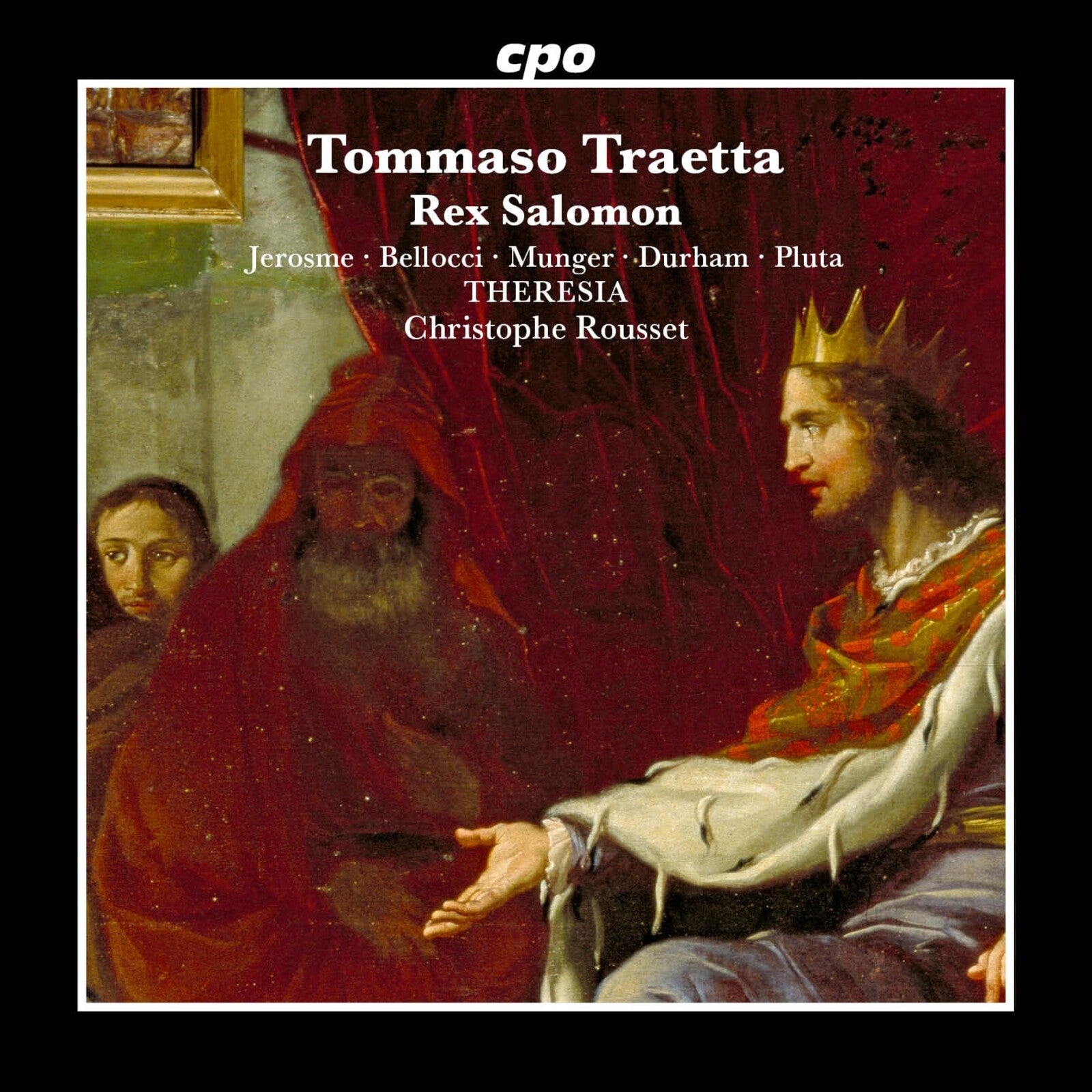 CD cover for "Rex Salomon" by Traetta, featuring classical painting imagery.