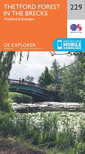 Ordnance Survey Explorer map 229 cover featuring a green bridge over a lily pond.
