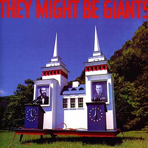 They Might Be Giants “Lincoln” CD cover: miniature white building with portraits.