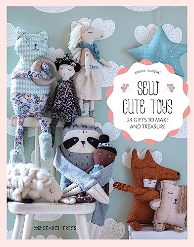 Book cover featuring handmade fabric toys: a sloth, fox, sheep, and dolls.