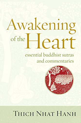 Book cover: "Awakening of the Heart" by Thich Nhat Hanh, with a red circle illustration.