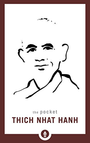 Book cover with a black and white portrait of Thich Nhat Hanh.