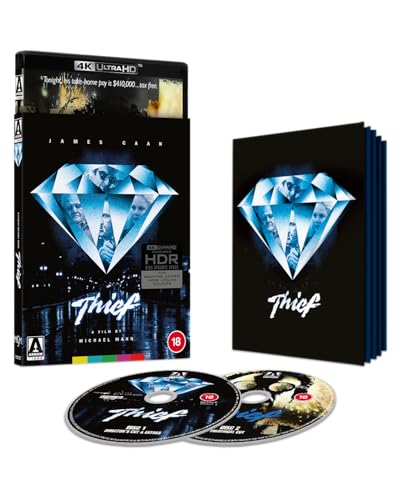Thief 4K Ultra HD Blu-ray case, booklet, and two discs with diamond artwork.