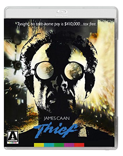 Thief" Blu-ray cover featuring a diamond shape with character portraits.
