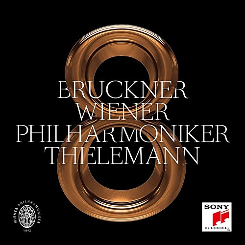 CD cover for Bruckner’s Symphony No. 8 featuring a golden number eight.