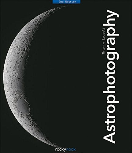 Book cover with a detailed image of the moon and title "Astrophotography".