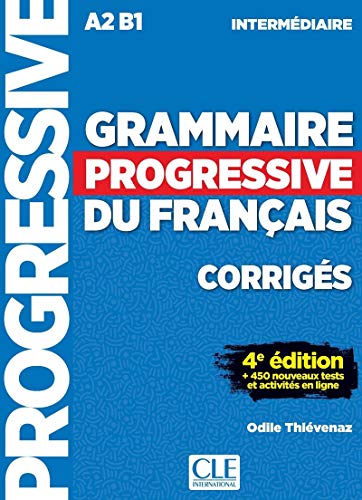 The blue cover of the French grammar exercise book Grammaire progressive du français, 4th edition.