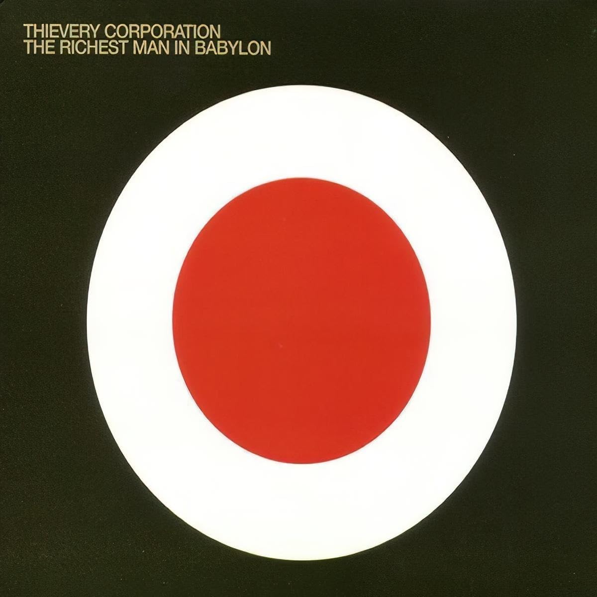 CD cover: black background with a large red and white target design.
