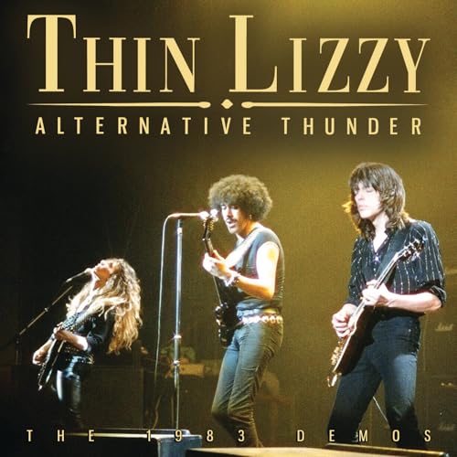Thin Lizzy "Alternative Thunder" CD cover with band performing live.