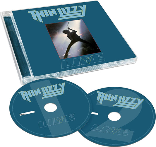 Thin Lizzy "Live" 2CD set with blue cover and concert photo.