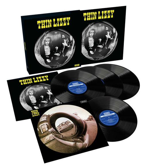 Thin Lizzy deluxe vinyl edition with album cover and records displayed.