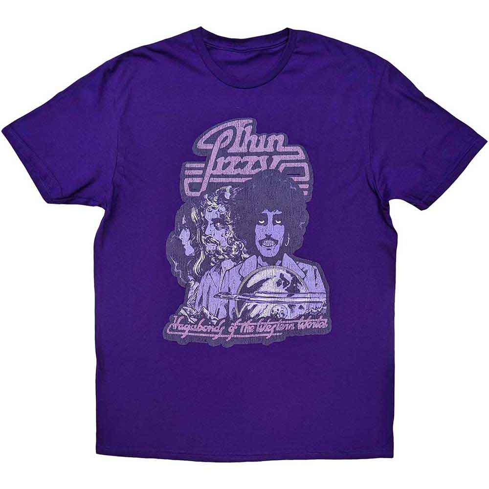 Black unisex t-shirt featuring the Thin Lizzy Vagabonds of the Western World album cover.