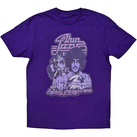Black unisex t-shirt featuring the Thin Lizzy Vagabonds of the Western World album cover.