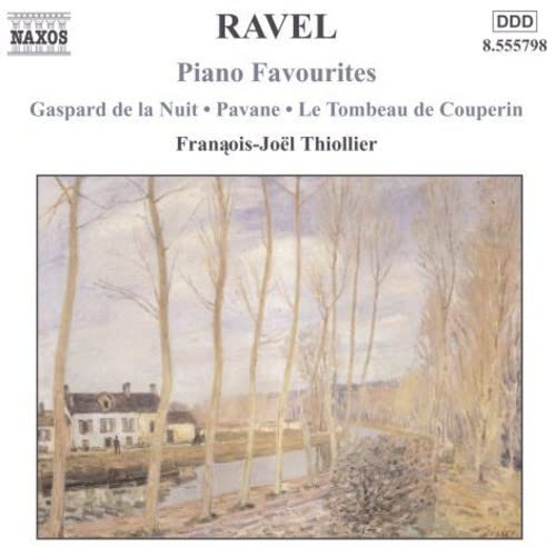 CD cover for Ravel’s Piano Favourites featuring a landscape painting.
