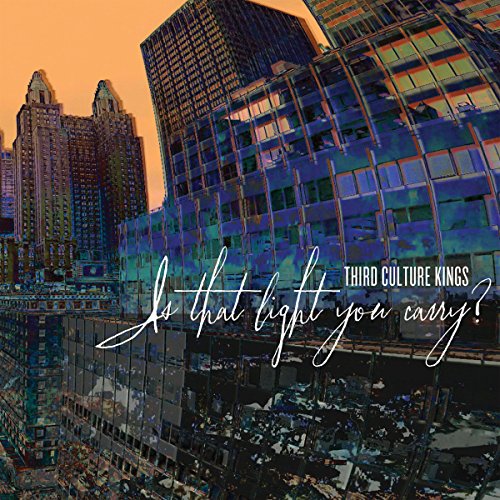 Vinyl album cover with a distorted cityscape and handwritten text.