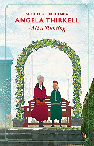 Book cover illustration of two women sitting on a bench under a garden arch.