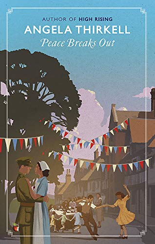 Book cover illustration of people celebrating in a village street with bunting and trees.