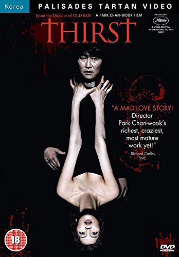 DVD cover for "Thirst," featuring a man and woman in an embrace.