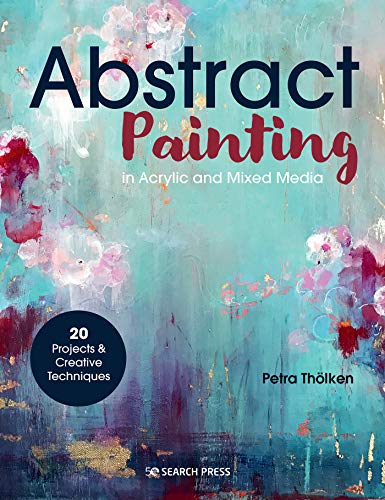 Book cover with abstract teal, purple, and gold painting and text by Petra Thölken.