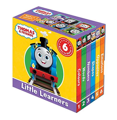 Six colorful Thomas & Friends board books in a boxed set.