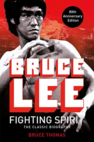 Book cover featuring a black and white portrait of Bruce Lee against red background.