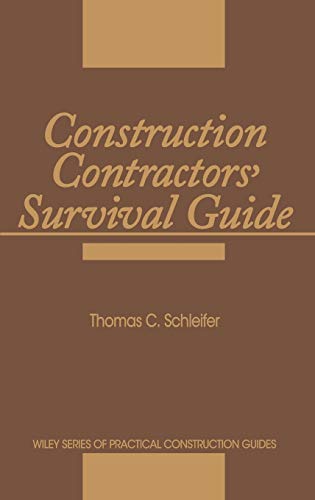 Brown book cover with title "Construction Contractors' Survival Guide" and author name.