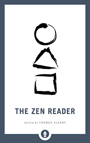 Book cover: "The Zen Reader" with abstract black brushstroke shapes.
