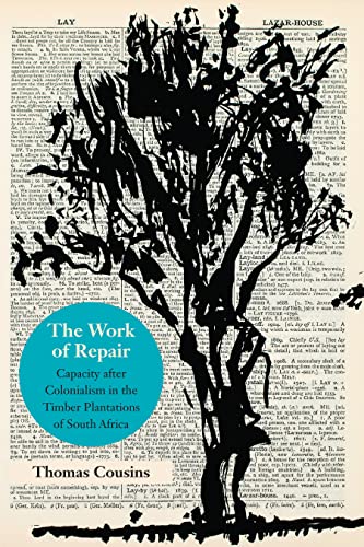 Book cover with black tree illustration over text background.
