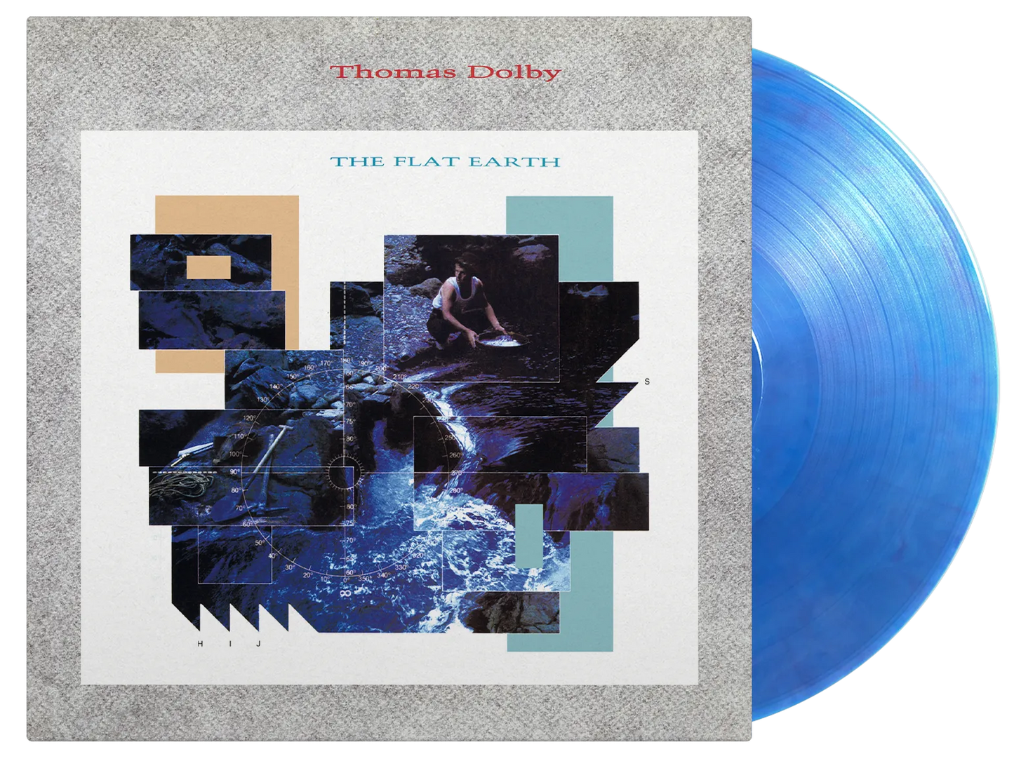 Thomas Dolby’s “The Flat Earth” vinyl record with abstract cover art.