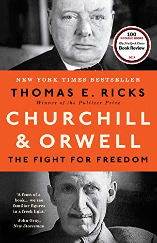 Book cover featuring black and white portraits of Winston Churchill and George Orwell.
