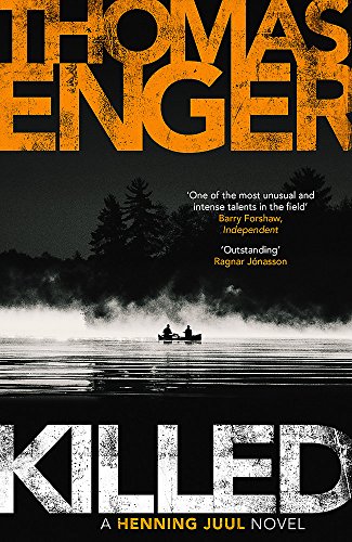 Book cover: dark landscape with a boat, bold text “Killed” and “Enger.”