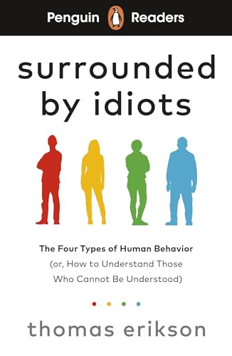 Book cover: "Surrounded by Idiots" with silhouettes of four people.
