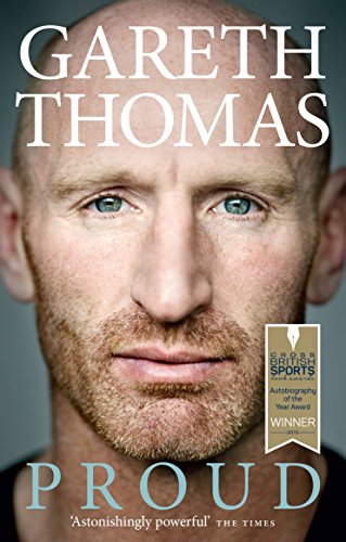 Book cover featuring a close-up portrait of Gareth Thomas, titled "Proud.