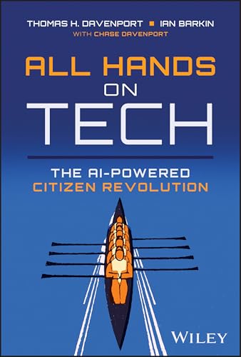 Book cover: "All Hands on Tech" with a rowing team illustration.