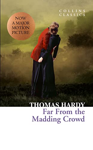 Book cover: couple embraced in a field, “Far From the Madding Crowd.”